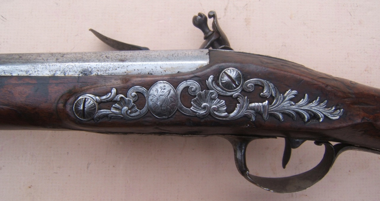 A FINE+ REVOLUTIONARY WAR PERIOD FRENCH FLINTLOCK FOWLER, by ALLEVIN a PARIS, ca. 1770 view 4