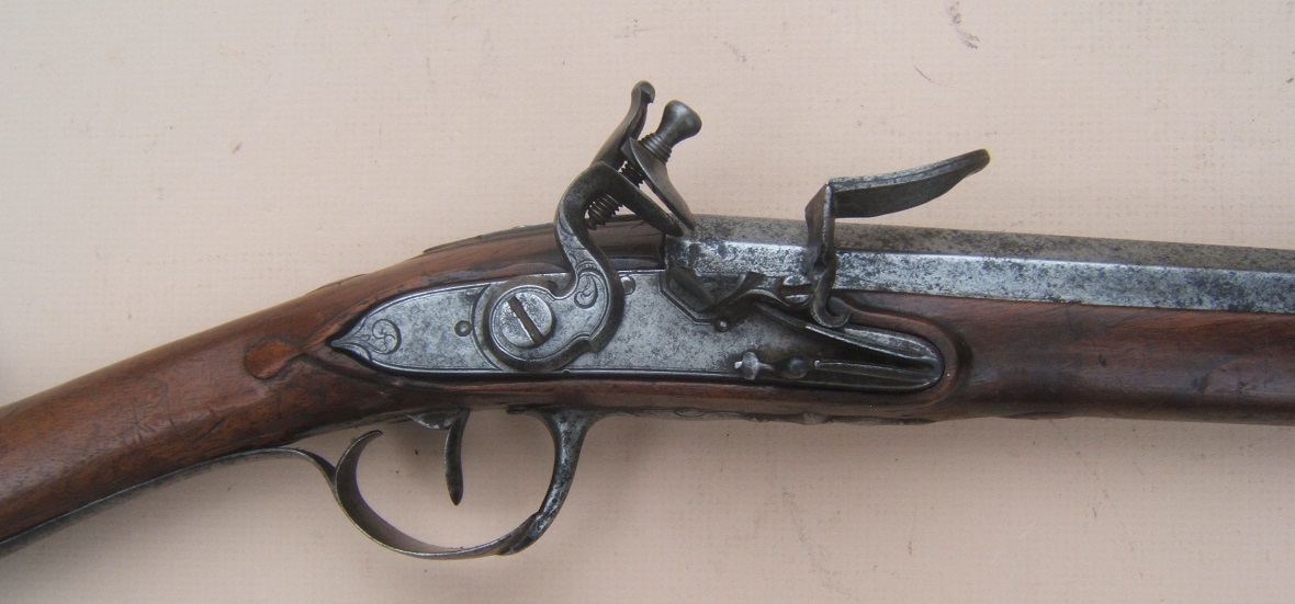 A VERY FINE QUALITY & RARE FRENCH ROCOCO CHILDS FLINTLOCK FOWLER w/ OWNER EMBOSSED/BRANDED STOCK, ca. 1750 view 3