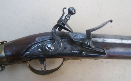 A VERY GOOD+ IRON BARREL BRESCIAN (N. ITALIAN)FLINTLOCK BLUNDERBUSS W/ FOLDING STOCK, ca. 1760 view 3