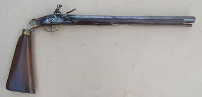 A VERY GOOD+ IRON BARREL BRESCIAN (N. ITALIAN)FLINTLOCK BLUNDERBUSS W/ FOLDING STOCK, ca. 1760 view 4
