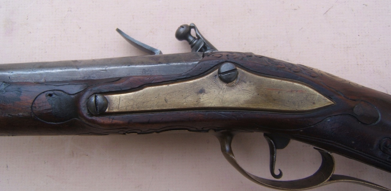 A VERY RARE REVOLUTIONARY WAR PERIOD MID-18th CENTURY GERMANIC FLINTLOCK OFFICER'S-GRADE GRENADE-LAUNCHER, ca. 1760 view 4
