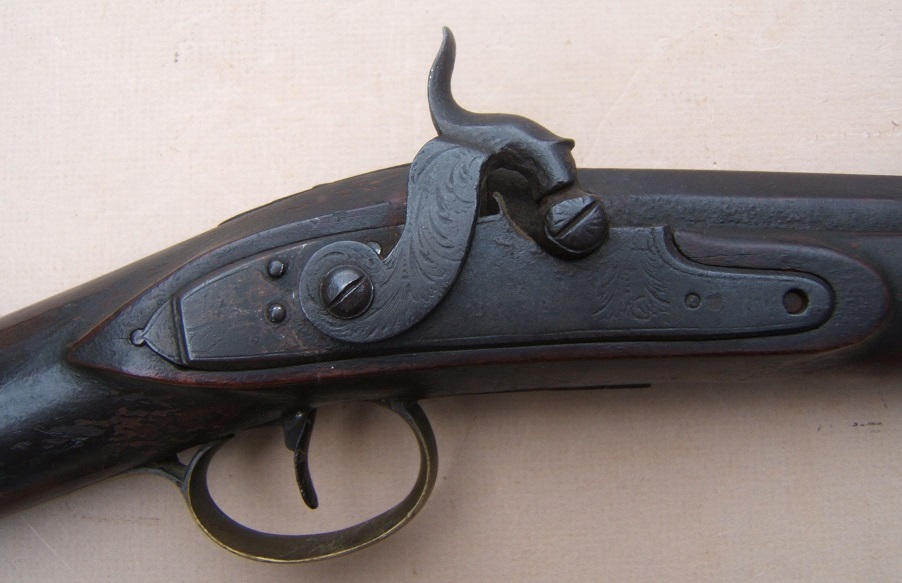 A VERY GOOD UNTOUCHED PERCUSSION CONVERTED TRADE GUN TYPE FOWLER, by R. PERRY, ca. 1820 view 3
