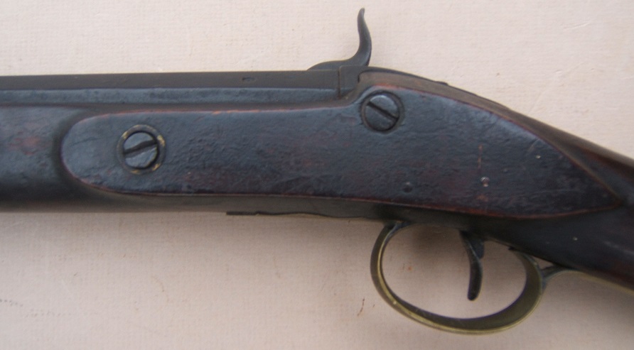 A VERY GOOD UNTOUCHED PERCUSSION CONVERTED TRADE GUN TYPE FOWLER, by R. PERRY, ca. 1820 view 4