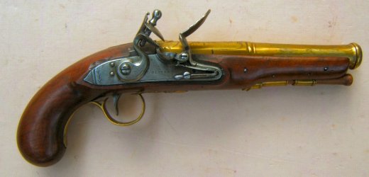 Paul M. Ambrose Antiques: A VERY FINE ENGLISH BRASS BARREL BLUNDERBUSS PISTOL, by H. OLIVER, ca. 1780s