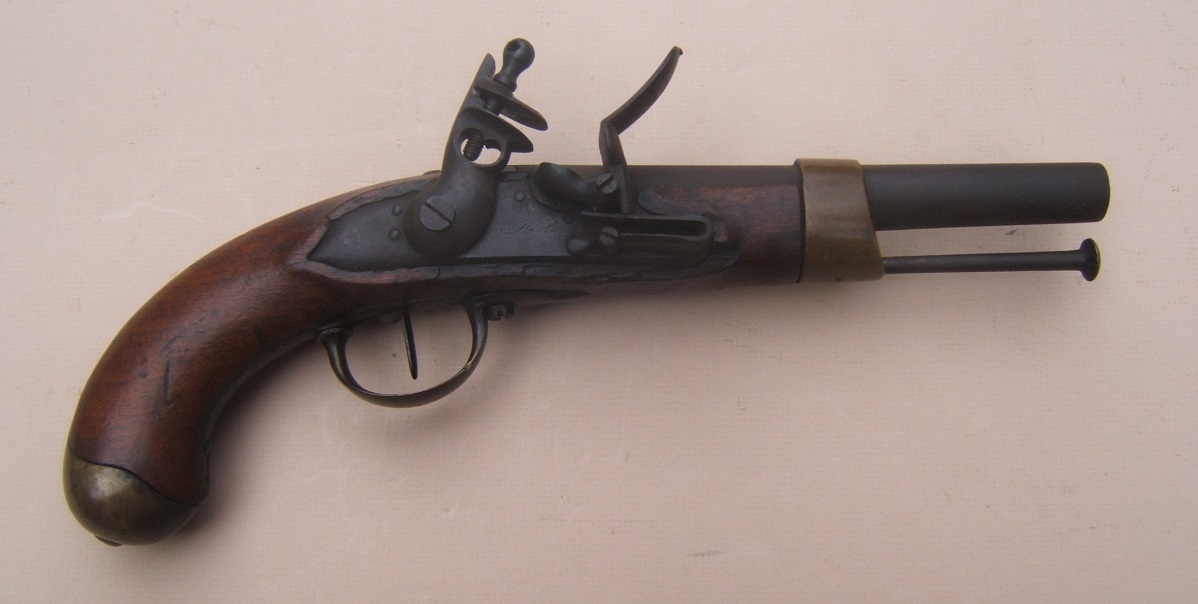 A VERY GOOD+ UNTOUCHED NAPOLEONIC WAR PERIOD FRENCH/GERMAN MODEL AN XIII FLINTLOCK PISTOL, by PISTOR, ca. 1813-1814 view 1