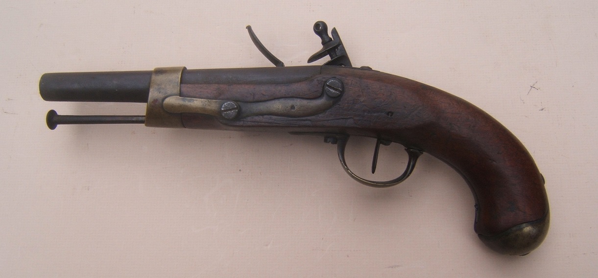 A VERY GOOD+ UNTOUCHED NAPOLEONIC WAR PERIOD FRENCH/GERMAN MODEL AN XIII FLINTLOCK PISTOL, by PISTOR, ca. 1813-1814 view 2