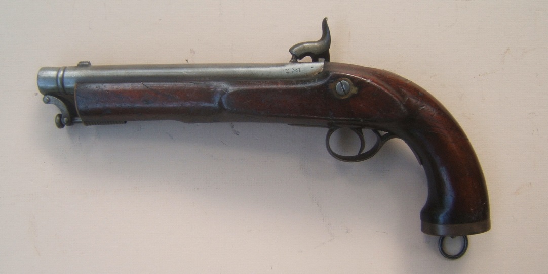 A VERY GOOD COMMERCIALLY MANUFACTURED VICTORIAN PERIOD PATTERN 1842 PERCUSSION PISTOL, ca. 1868 view 2