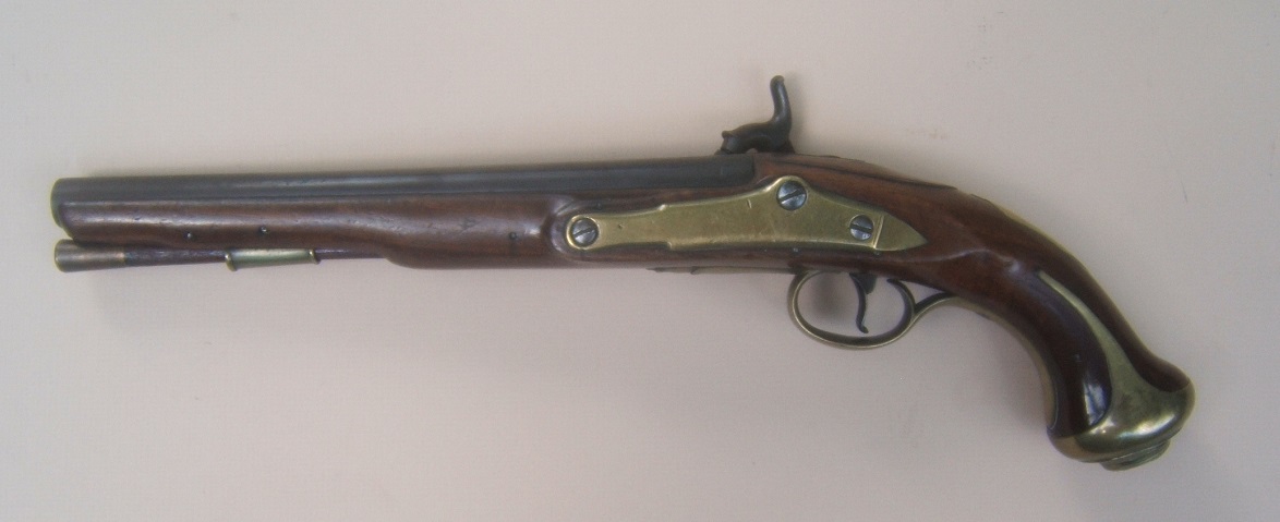 A VERY FINE REVOLUTIONARY WAR PERIOD (PERCUSSION CONVERTED) ENGLISH PATTERN 1760/78 ROYAL FORESTERS LIGHT DRAGOON FLINTLOCK PISTOL, by 
