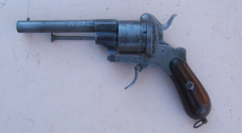 A VERY GOOD & SCARCE MEXICAN MADE LEFAUCHEUX PIN-FIRE ARMY MODEL REVOLVER SN. 15,XXX, ca. 1870s view 5
