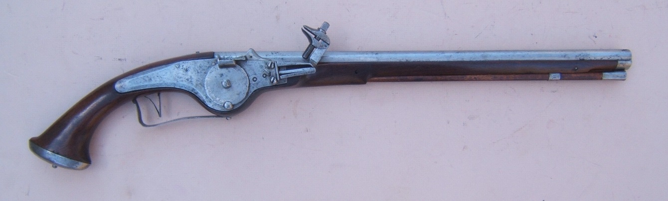 A VERY FINE EARLY COLONIAL/THIRTY YEARS WAR PERIOD GERMAN/DUTCH WHEELOCK OFFICER'S PISTOL, ca. 1620 view 2