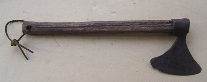 A VERY GOOD FRENCH & INDIAN WAR/COLONIAL/AMERICAN REVOLUTIONARY WAR PERIOD TRADE-TYPE BELT-AXE TOMAHAWK, ca. 1750s view 2