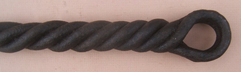 A VERY GOOD LARGE-SIZE 17TH CENTURY GERMAN/HUNGARIAN WAR-HAMMER, ca. 1650 (on VICTORIAN PERIOD WROUGHT IRON HAFT front