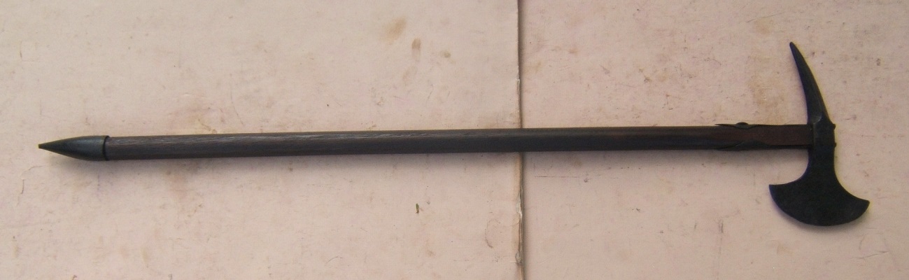 A VERY FINE & RARE AMERICAN REVOLUTIONARY WAR PERIOD FRENCH NAVAL BOARDING-AXE (HACHE de BORD), ca. 1750-1770 front