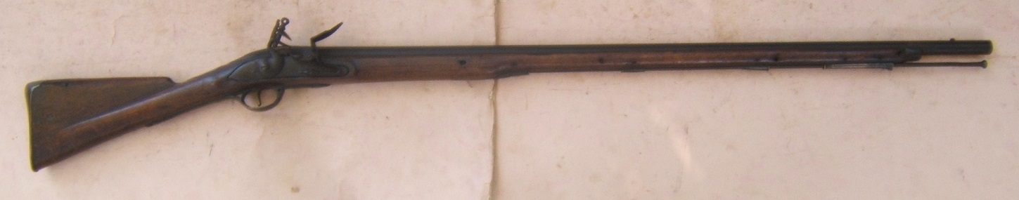 A VERY GOOD (AMERICAN CAPTURED/USED) AMERICAN REVOLUTIONARY WAR PRODUCTION (P. 1777) SECOND MODEL/SHORTLAND PATTERN BROWN BESS MUSKET, ca. 1778 view 1