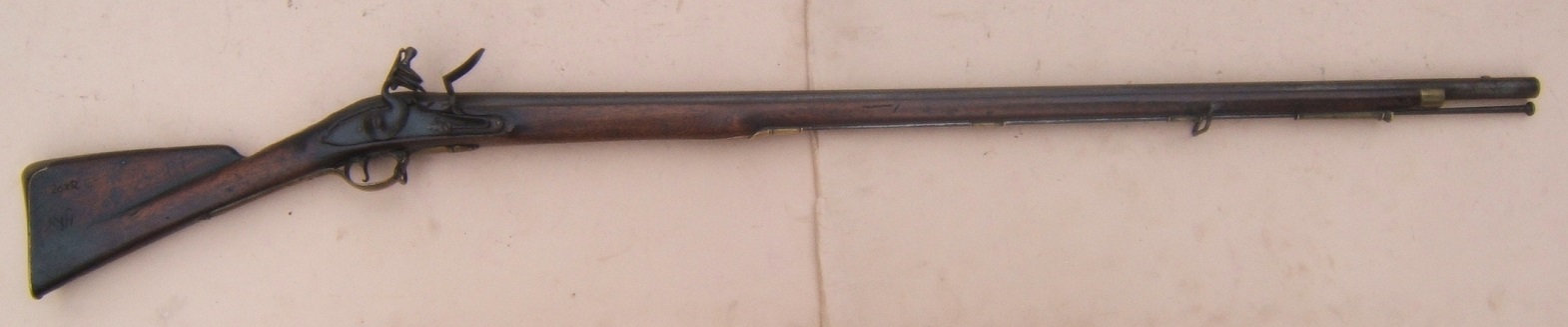 AN EXTREMELY RARE BATTLE OF SARATOGA SURRENDERED REGIMENTALLY MARKED (20th REGIMENT OF FOOT) FIRST MODEL/LONGLAND PATTERN 1756 BROWN BESS MUSKET, dtd. 1760 (Ex. GEORGE C. NEUMANN COLLECTION) view 1