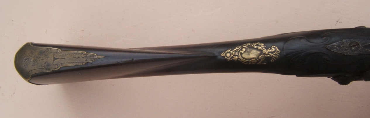 A FINE QUALITY GEORGIAN/COLONIAL PERIOD ENGLISH FLINTLOCK TRADEGUN/FOWLER, by F. LORD, ca. 1750 view 5