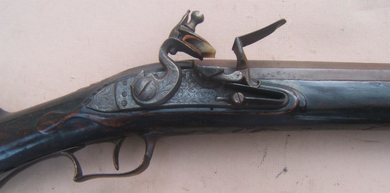 A VERY GOOD+ & SCARCE (18TH CENTURY) SWEDISH FLINTLOCK JAEGER RIFLE, by A. SJOBERG ca. 1770 view 3