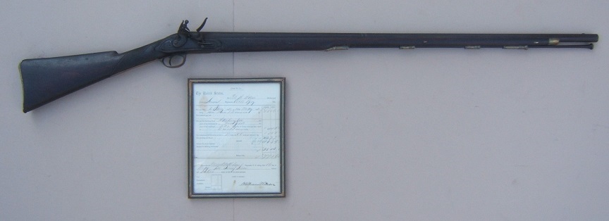  A VERY GOOD FEDERAL/WAR OF 1812 PERIOD MASSACHUSETTS MILITIA MUSKET/FUSIL w/ RELATED WAR OF 1812 MILITARY DOCUMENT, ca. 1810s view 1