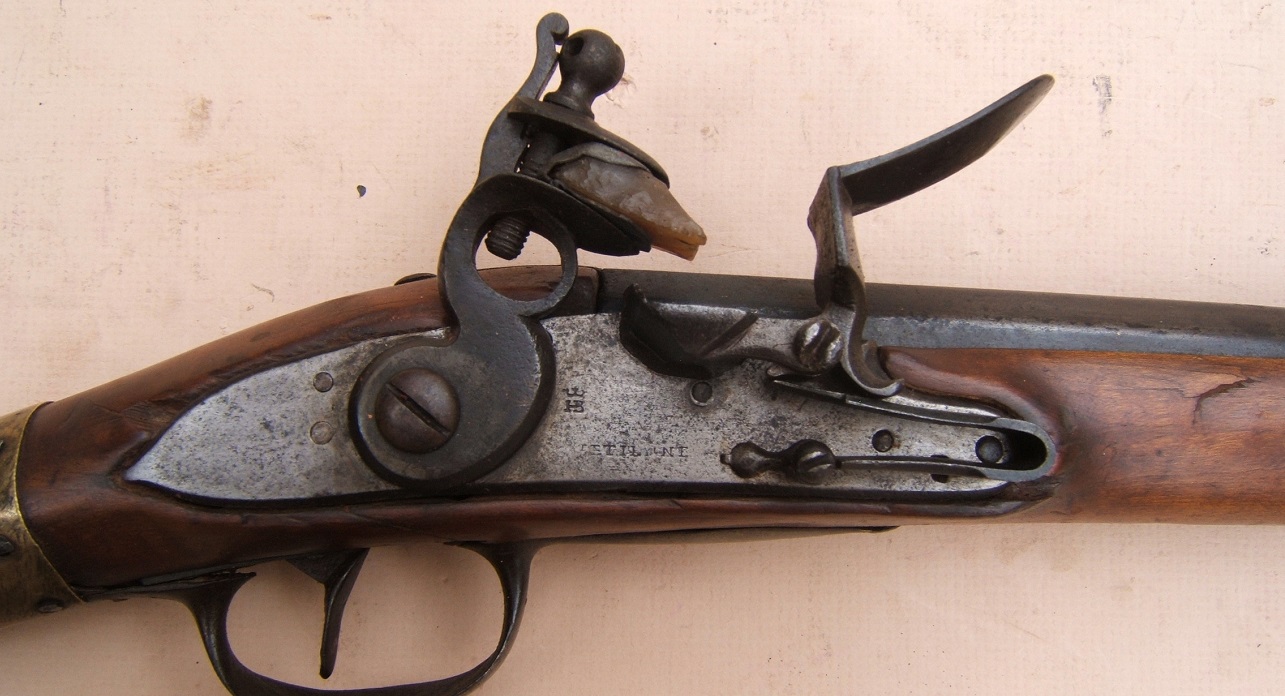  A RARE COLONIAL/AMERICAN REVOLUTIONARY WAR PERIOD AMERICAN-ASSEMBLED TIGER MAPLE STOCK 