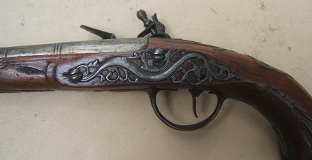 A SCARCE & FINE COLONIAL PERIOD DUTCH FLINTLOCK HOLSTER PISTOL by J. DEPRE, ca. 1720s view 4