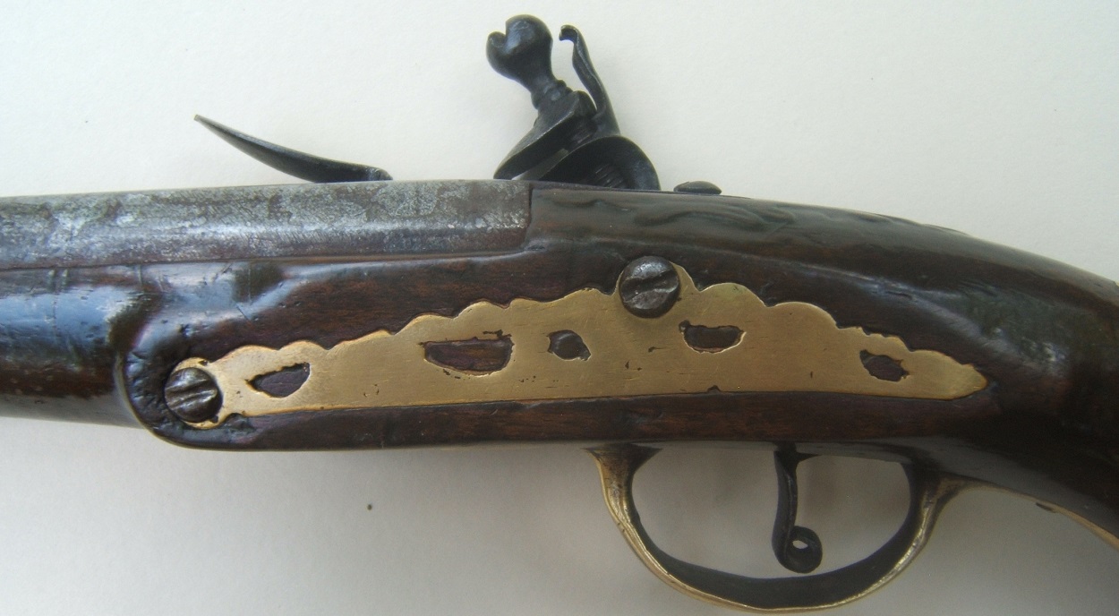 A VERY RARE COLONIAL/AMERICAN REVOLUTIONARY WAR PERIOD AMERICAN FLINTLOCK OFFICER’S PISTOL, ca. 1770 view 4