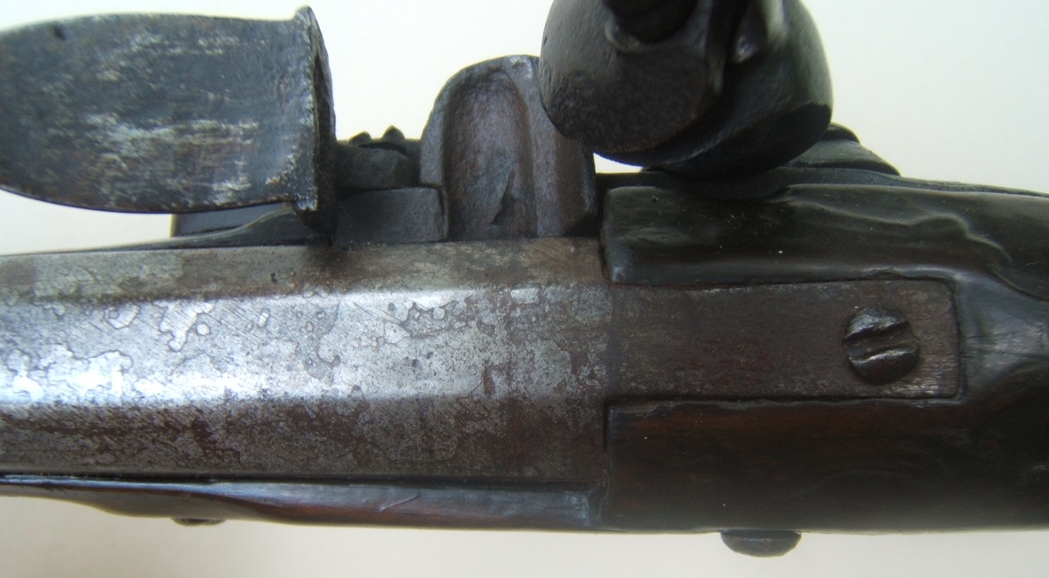 A VERY RARE COLONIAL/AMERICAN REVOLUTIONARY WAR PERIOD AMERICAN FLINTLOCK OFFICER’S PISTOL, ca. 1770 view 6