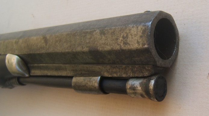 A SCARCE IRON &  SILVER MOUNTED PERCUSSION 