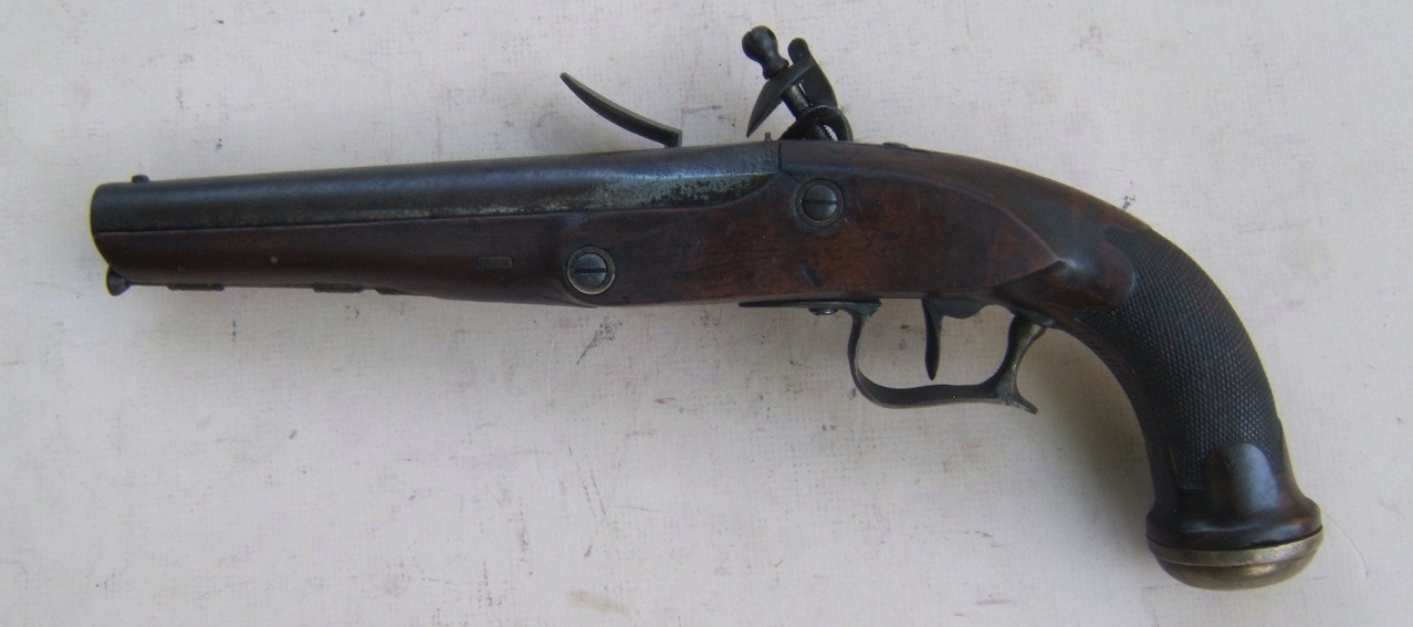 A GOOD CONTINENTAL NAPOLEONIC/EMPIRE PERIOD FLINTLOCK OFFICER'S PISTOL, ca. 1815 view 2