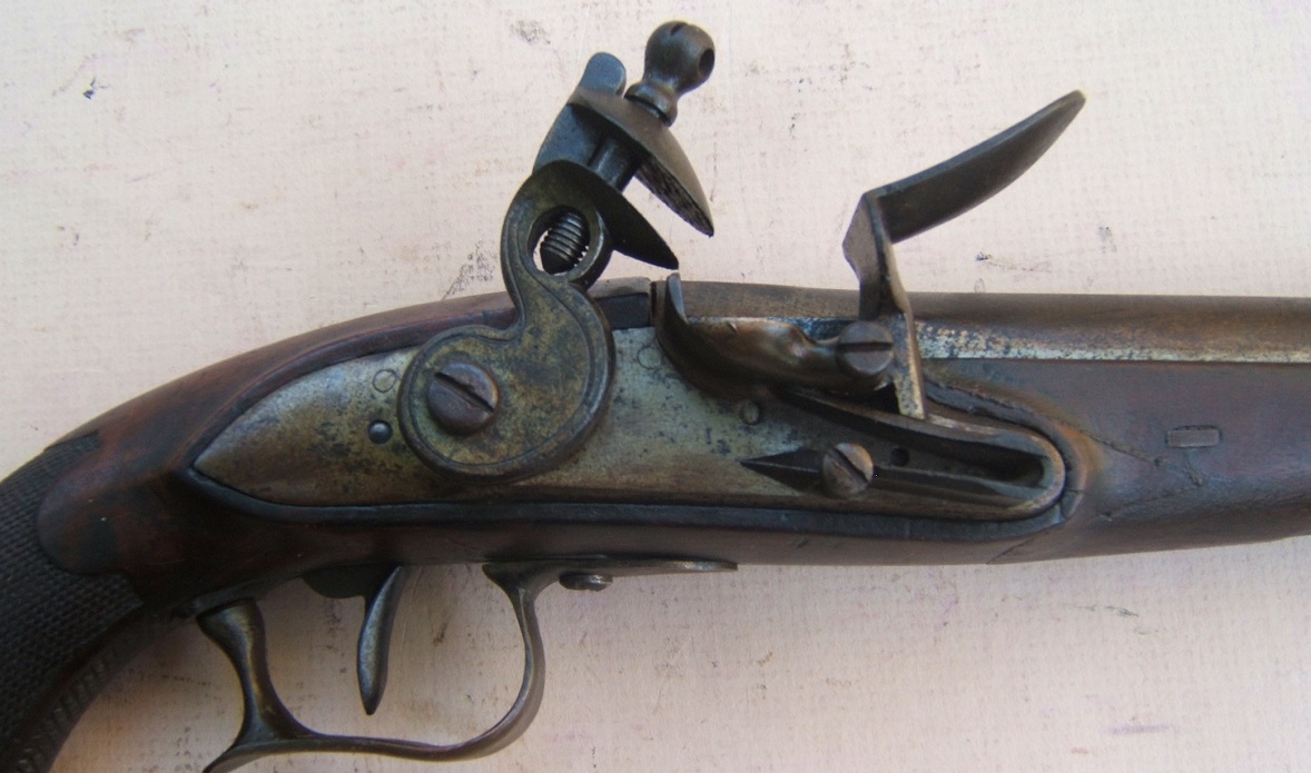 A GOOD CONTINENTAL NAPOLEONIC/EMPIRE PERIOD FLINTLOCK OFFICER'S PISTOL, ca. 1815 view 3