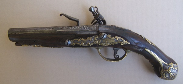 A VERY FINE BRESCIAN (N. ITALIAN) FLINTLOCK GREATCOAT/POCKET PISTOL, by ANGELO BINI ca. 1780 view 2