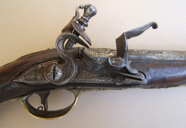 A VERY FINE BRESCIAN (N. ITALIAN) FLINTLOCK GREATCOAT/POCKET PISTOL, by ANGELO BINI ca. 1780 view 3