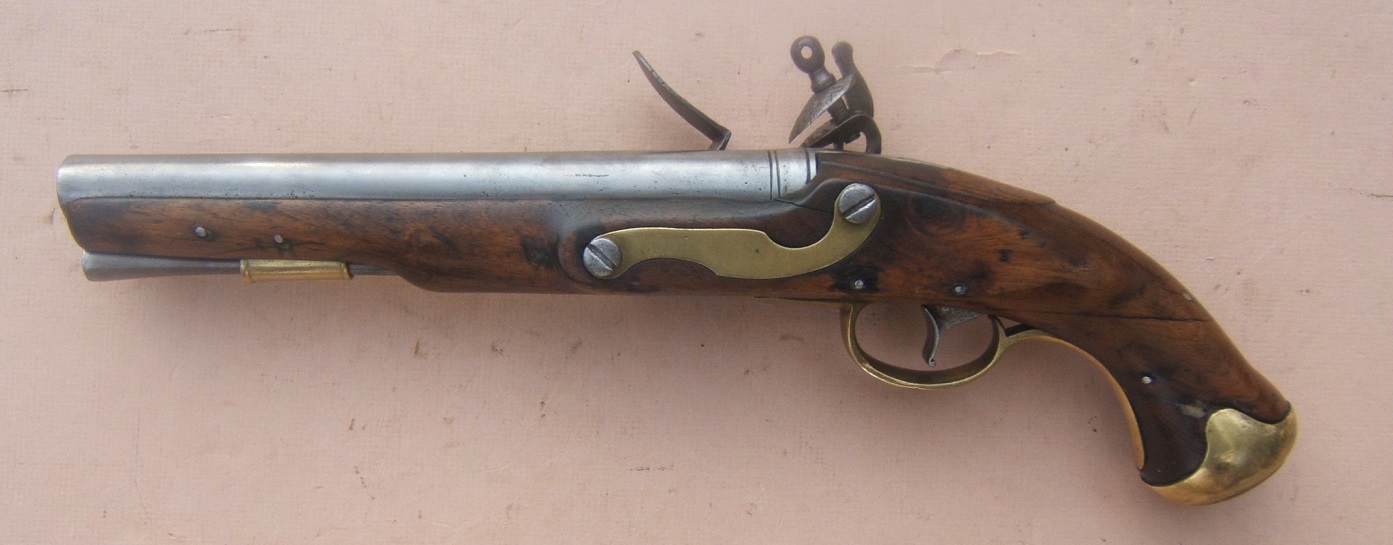 A VERY GOOD NAPOLEONIC/WAR OF 1812 PERIOD ENGLISH LIGHT PATTERN DRAGOON FLINTLOCK PISTOL, by BLAIR, ca. 1805 view 2