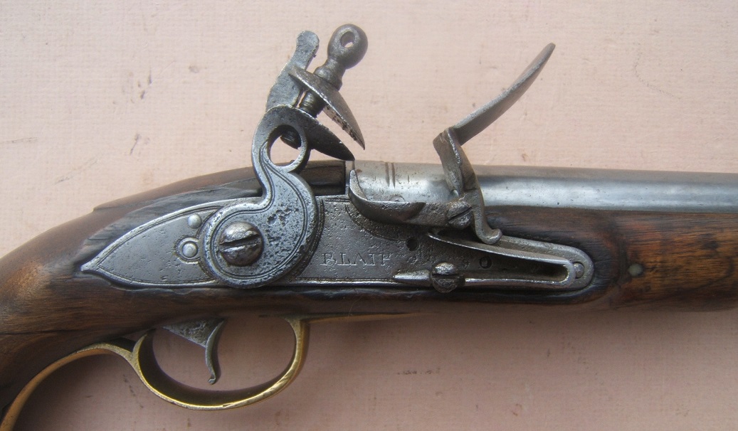 A VERY GOOD NAPOLEONIC/WAR OF 1812 PERIOD ENGLISH LIGHT PATTERN DRAGOON FLINTLOCK PISTOL, by BLAIR, ca. 1805 view 3