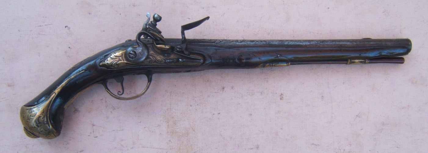 A SCARCE EARLY 18th CENTURY BRASS LOCK COLONIAL PERIOD DUTCH