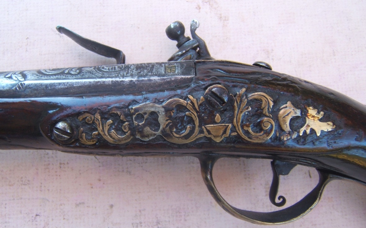 A SCARCE EARLY 18th CENTURY BRASS LOCK COLONIAL PERIOD DUTCH