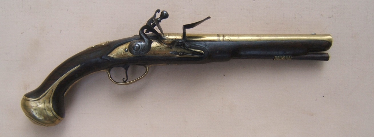Antique 1700's Ketland Brass Cannon Barrel Black Powder Pistol