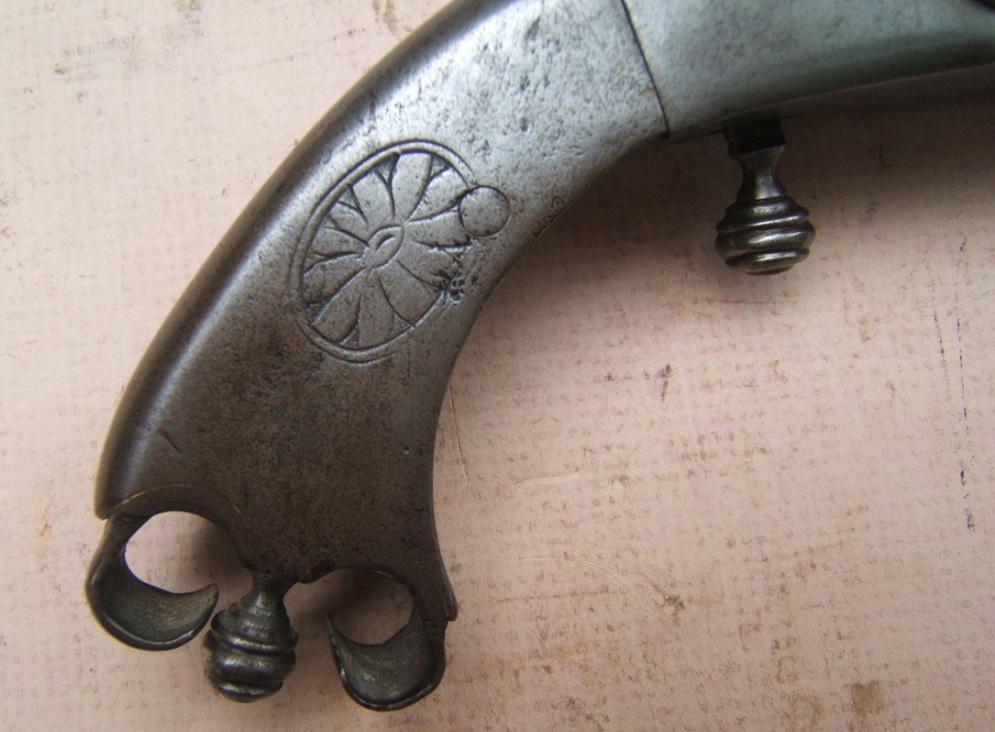 A VERY FINE & RARE AMERICAN REVOLUTIONARY WAR PERIOD ROYAL HIGHLAND REGIMENTALLY MARKED REGULATION-PATTERN �SCOTTISH� HIGHLAND ALL-STEEL FLINTLOCK OFFICER'S-GRADE BELT PISTOL, of 