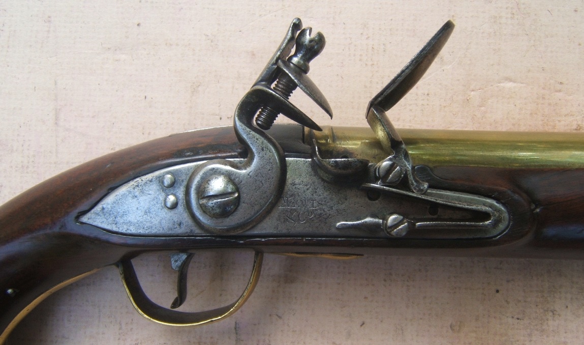 A FINE AMERICAN REVOLUTIONARY WAR PERIOD BRASS BARREL FLINTLOCK BLUNDERBUSS PISTOL, by 