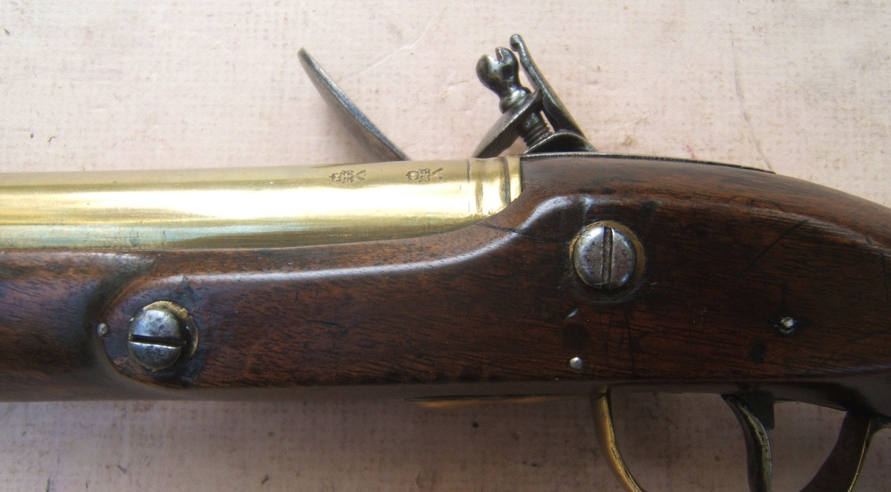A FINE AMERICAN REVOLUTIONARY WAR PERIOD BRASS BARREL FLINTLOCK BLUNDERBUSS PISTOL, by 