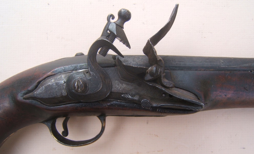 A VERY GOOD 19TH CENTURY OTTOMAN-TURKISH/BALKAN FLINTLOCK HOLSTER PISTOL, ca. 1830 view 3