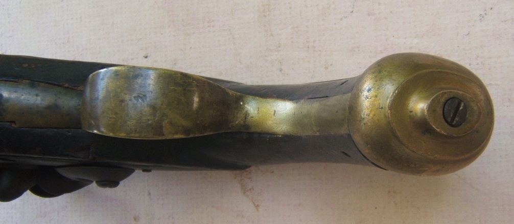 A VERY RARE COLONIAL/AMERICAN REVOLUTIONARY WAR PERIOD AMERICAN FLINTLOCK OFFICER�S PISTOL w/ TIGER MAPLE STOCK, ca. 1770 view 5