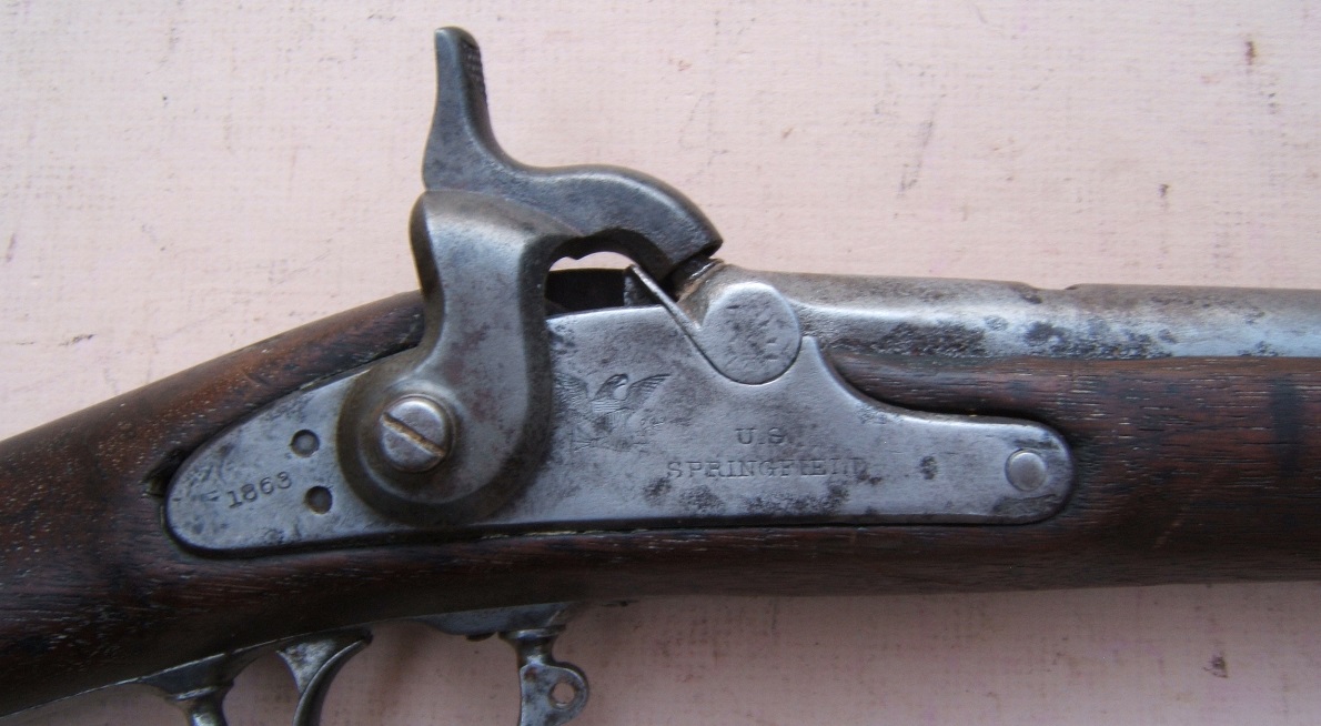 A GOOD CIVIL WAR PERIOD US MODEL 1863 TYPE II SPRINGFIELD MUSKET, dtd. 1863 view 3