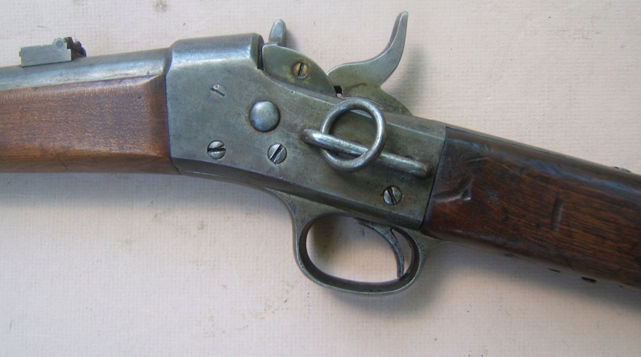 A VERY GOOD+ & RARE AMERICAN EXPANSION ERA REMINGTON MODEL 1867 ROLLING BLOCK SADDLE RING CARBINE, ca. 1870 view 3