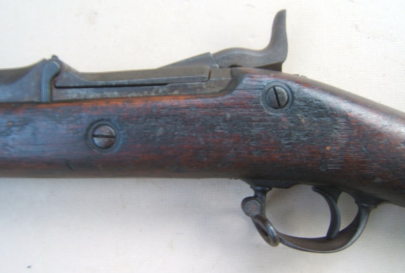 A VERY GOOD US MODEL 1879 TRAPDOOR SPRINGFIELD RIFLE & BAYONET, ca. 1880 view 4