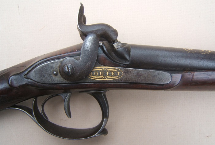 A RARE & VERY FINE QUALITY DOUBLE BARREL FRENCH PERCUSSION FOWLER, by BOUTET, ca. 1825 view 3