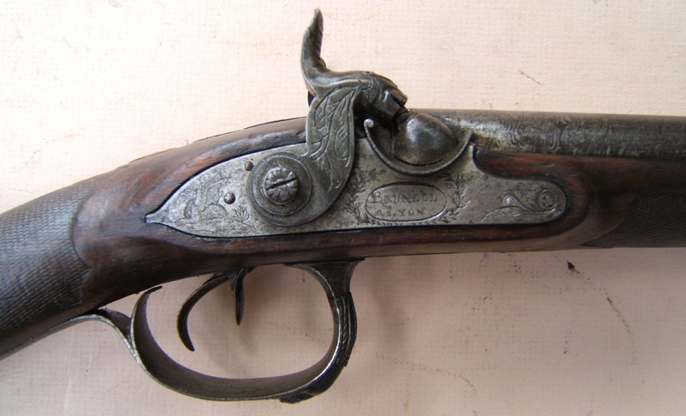 A VERY FINE QUALITY FRENCH DOUBLE BARREL PERCUSSION FOWLER, by BRUNIEL/BRUNEL of LYON, ca. 1835  view 3