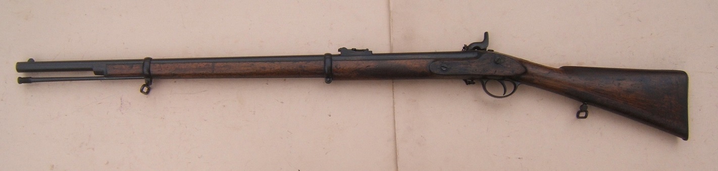 A VERY FINE AMERICAN CIVIL WAR IMPORT ENGLISH P. 1858 2-BAND ENFIELD RIFLED MUSKET, Dtd. 1859 view 2