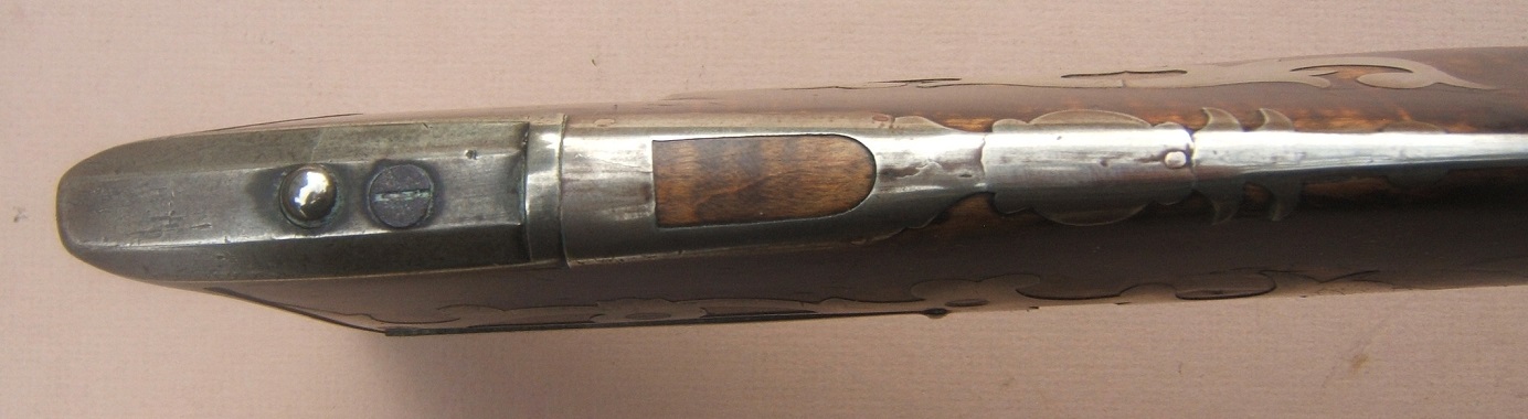 A VERY FINE QUALITY & HISTORIC SILVER-MOUNTED PRESENTATION HALFSTOCK PENNSYLVANIA/KENTUCKY PLAINS-TYPE RIFLE by J. EDMONDS, ca. 1845 view 6