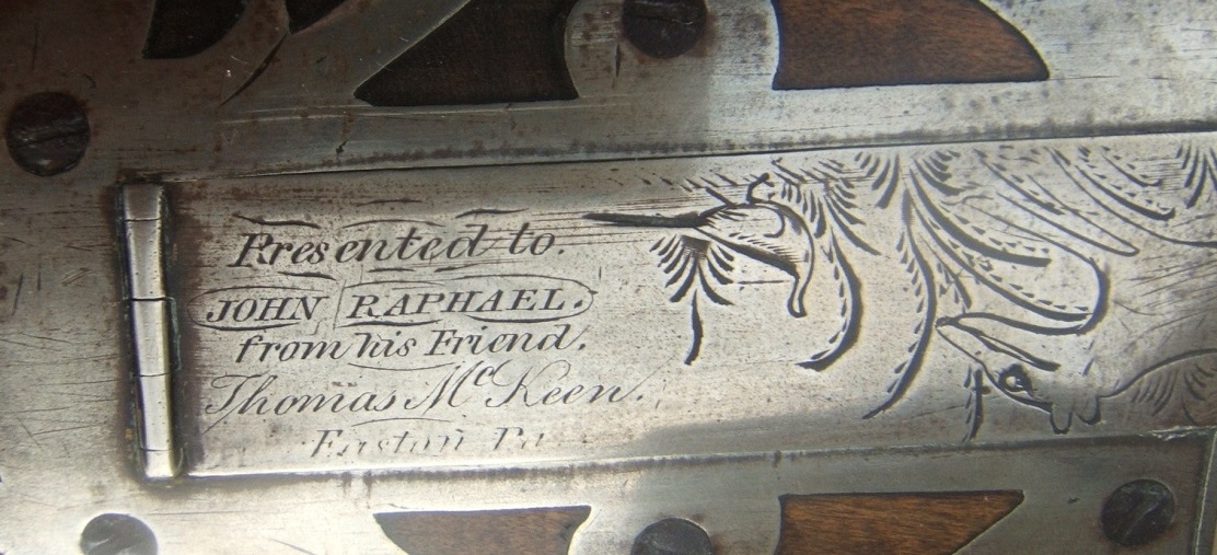 A VERY FINE QUALITY & HISTORIC SILVER-MOUNTED PRESENTATION HALFSTOCK PENNSYLVANIA/KENTUCKY PLAINS-TYPE RIFLE by J. EDMONDS, ca. 1845 view 7