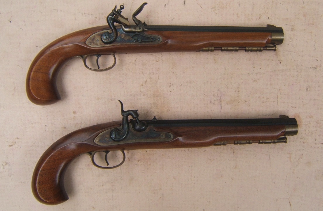 A FINE PAIR OF (ITALIAN) REPRODUCTION PERCUSSION & FLINTLOCK 